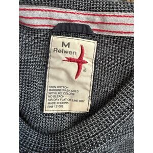 Relwen Gray Cotton Waffle Long Sleeve Thermal Crewneck Size Medium